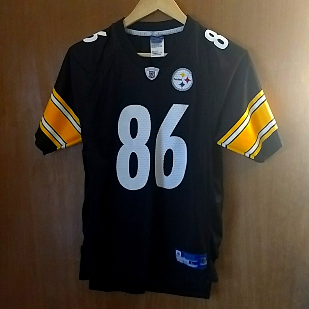 Reebok Hines Ward #86 Pittsburgh Steelers Youth Boys L (14-16) Black Mesh Jersey